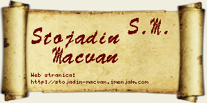 Stojadin Mačvan vizit kartica